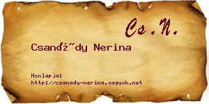 Csanády Nerina névjegykártya